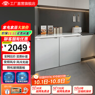 尊貴（ZUNGUI）BCD-219WB 219升臥式冰箱家用變頻風(fēng)冷無(wú)霜小型柜式雙門(mén)櫥柜嵌入式廚房矮電冰箱 變頻珠光白