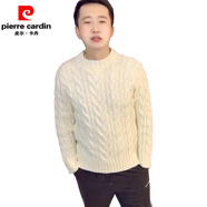 皮爾卡丹高端2023冬季新款洋氣加厚毛衣超厚棒針毛衣針織外穿酷男裝套頭毛 乳白色 S _165厘米_60公斤
