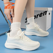 德?tīng)柣荩―EERWAY）運動(dòng)鞋女2025新款跑步減震輕便初中生夏季透氣網(wǎng)面休閑鞋 藍色 36 標準鞋碼