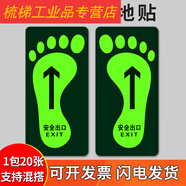 20張標(biāo)示參觀地貼夜光安全耐磨地貼地標(biāo)標(biāo)示參觀巡檢巡視耐磨自發(fā)PVC通道路線光巡查參觀箭頭指 DT21(20張)+DT22(20張) 14.5x29.5cm