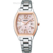 精工（SEIKO） 手表 露琪亞系列女款 太陽(yáng)能電波 銀色玫 Not Specified SSVW214