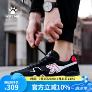 KELME/卡爾美運(yùn)動(dòng)鞋男跑鞋春夏新款透氣男鞋復(fù)古情侶休閑鞋XX60015005 黑/紅 40