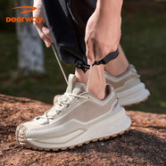 德?tīng)柣軩eerway男士戶(hù)外鞋子登山鞋防滑耐磨透氣運動(dòng)鞋男徒步鞋 燕麥白 44