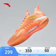 安踏（ANTA）【狂潮5TD V2】弦科技籃球鞋耐磨防滑支撐實戰(zhàn)專業(yè)低幫運動鞋 熒光淺橘/熒光霞橘-2 42 (男8.5碼)