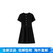 歐時力（OCHIRLY）小香風(fēng)格子針織連衣裙小黑裙白裙氣質(zhì)2025夏季新品 黑色 S