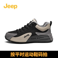 JEEP吉普男鞋冬季2025新款戶外運(yùn)動(dòng)休閑鞋男冬天加絨加厚保暖棉鞋 黑灰 加絨 39