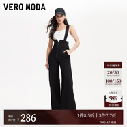 VEROMODA牛仔褲春季高腰修身顯瘦可拆背帶前拉鏈喇叭褲324164002 J1G黑牛仔色-追單 XS
