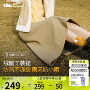 蕉下（beneunder）半身裙女工裝裙子中長款秋冬半身裙A字裙加絨百搭24新款 戶外防風