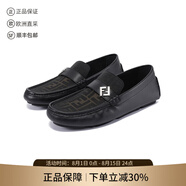 芬迪（FENDI）新品 男士FF老花提花方頭駕車樂福鞋皮鞋單鞋 7D1691 AORT F1LQB 黑色拼棕色漸變色 43 /品牌原碼 9