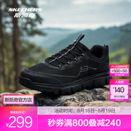 斯凱奇（Skechers）2025新款男士戶外登山鞋輕便耐磨提拉方便穿脫大底 全黑色/BBK 43
