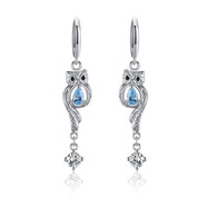 oivsy高端輕奢999銀耳環(huán)純足銀女氣質(zhì)高級感小眾2025新耳墜生命之樹(shù) 頭鷹藍寶石耳環(huán)-925純銀【5.27克】