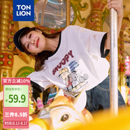 唐獅（TonLion）2025女史努比撞色圓領(lǐng)短袖T恤