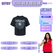 Mardi Mercredi小雛菊短袖現(xiàn)貨單花春夏季韓國(guó)T恤男女潮流代購(gòu)官方正品 黑色藍(lán)花