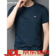 Emporio Armani夏季高端?！ばQ·絲短袖T恤男士圓領(lǐng)純色棉體恤衫 GR-8881哈青 XL 175