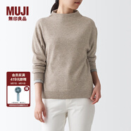 無印良品 MUJI 女式 牦牛絨混羊毛 高圓領(lǐng)毛衣女款春秋長(zhǎng)袖針織衫BAC22A1A 深咖啡色 L (165/88A)
