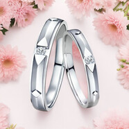 MHFDO胖東來(lái)品質(zhì)YOU&ME為愛(ài)轉動(dòng)結婚對戒銀鍍金鑲嵌莫桑鉆石情侶黑白鉆 愛(ài)之所向情侶對戒 男款手寸聯(lián)系客服