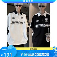 迪伽達短袖t恤男美式復古街頭拼 OOTD-DT19白色+黑色 XL 均碼
