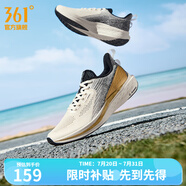 361度運動鞋男鞋飛魚夏季網(wǎng)面透氣撞色漸變跑步鞋緩震耐磨體測鞋 羽毛白/皇冠金 42
