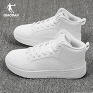 喬丹男鞋高幫板鞋男冬季新款空軍一號小白鞋男厚底休閑鞋運動(dòng)鞋男 喬丹白 42