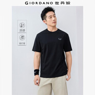 佐丹奴刺繡圓領(lǐng)t恤男夏黑科技麥穗冰氧涼感t恤男短袖01025389
