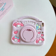 啟臣 ipad11保護套10.2硅膠防摔360°旋轉A16英寸卡通平板電腦殼mini7可水洗10代支架pro11平板套air11 360手提式蝴蝶結紫色美樂(lè )蒂 ipad pro/air4/5通用大孔-