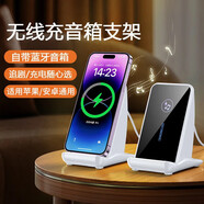 南斯夫（NANSIFU）無線充電器帶藍牙音響快充適用蘋果安卓看視頻豎屏聽歌充電便捷多功能支架雷 白色 15w無線快充藍牙音箱
