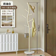錕霖屹彩色兒童房衣帽架家用室內衣架落地立式簡(jiǎn)約現代童趣蘑 奶白色魚(yú)骨架-雪山白巖板底座 馬卡龍多彩蘑菇-家用