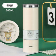 華亞迷你保溫杯女高顏值便攜小巧水杯316不銹鋼學(xué)生兒童小型口袋杯子 白色300ML分離茶倉送杯刷
