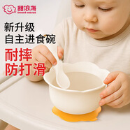 甜浪海嬰兒蛋花輔食碗寶寶自主進(jìn)食碗訓(xùn)練吃飯硅膠吸盤碗兒童防摔燙餐具