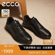 愛步（ECCO）正裝鞋 增高牛皮休閑皮鞋男 雅仕男鞋系列207124 黑色44