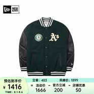 NEW ERA紐亦華MLB棉服男女情侶NY夾克棒球服保暖外套 14117430-深綠色 L