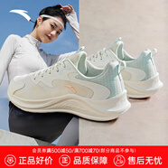 安踏（ANTA）漫步女鞋跑步鞋夏季網(wǎng)面透氣輕便運動鞋慢跑鞋戶外休閑旅游鞋子 【網(wǎng)面透氣】象牙白/泡沫綠-1 36.5 (230mm)