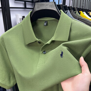 傳奇保羅保羅短袖T恤男夏季新款刺繡馬標(biāo)休閑短袖POLO衫 短袖8252N草綠 M 16590-120斤