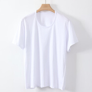 欣尚優(yōu)中老年夏季薄款男士純棉短袖T恤爺爺白汗衫半袖爸爸夏裝老頭衫 白色 (單件裝) 4XL 建議體重180-200斤