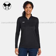 安德瑪（Under Armour）女子運動(dòng)長(cháng)袖12拉鏈上衣健身訓練跑步速干排汗透氣T恤官方正品 黑色 S 美版(105-120斤)