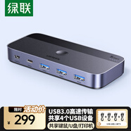 綠聯(lián)USB共享切換器四進(jìn)四出 打印機(jī)切換器4進(jìn)4出 四臺電腦主機(jī)共用鍵盤鼠標(biāo)u盤硬盤四口分線器35764