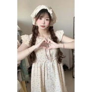 黛瓊輕奢小眾蝴蝶結連衣裙女2025夏季新款木耳邊清新森女收腰顯瘦短裙 粉色碎花裙 S [關(guān)注店鋪送小禮品]