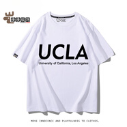 魅藤（meyltten）UCLA短袖加利福尼亞大學(xué)洛杉磯分校周邊T恤男女學(xué)生夏季純棉T恤衫 白色3 均碼 110