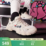 FILA 斐樂貓爪鞋4代女鞋老爹鞋情侶運動鞋復(fù)古時尚休閑鞋網(wǎng)面透氣 【女款】古白色/白天鵝-AW 39