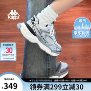 卡帕（Kappa）氫軌鞋厚底銀色老爹鞋女夏季透氣網(wǎng)面鞋休閑運(yùn)動跑鞋 奧運(yùn)灰 38.5