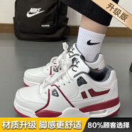 RXEX鞋子男女春夏季2025新款氣墊休閑運(yùn)動(dòng)板鞋男情侶厚底潮流增高男鞋 白酒紅升級(jí)版 41 (255mm)