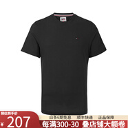 Tommy Hilfiger奢侈品男裝湯米希爾費格男短袖t恤士時尚簡約休閑夏季短袖 11131 黑色 S