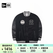 NEW ERA紐亦華MLB棉服男女情侶NY夾克棒球服保暖外套 14117431-黑色 M