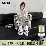 MIO【宋亞軒同款】米奧小白休閑鞋厚底板鞋運動情侶溶解女鞋男老爹鞋 黑白/藍色 （賀峻霖同款） 43