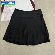 YONEX尤尼克斯網(wǎng)羽短裙女速干透氣yy百褶裙運動半身裙羽毛球服 2202325 黑色 2XL