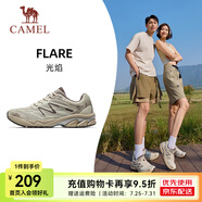 駱駝光焰運(yùn)動鞋男款2025鞋子跑步鞋透氣減震男鞋情侶款慢跑鞋 X15B097001，象牙白/紅褐色 ，男 42