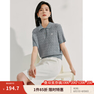 茵曼（INMAN）毛衣女POLO領(lǐng)2025春季套頭針織衫女裝新款通勤長(zhǎng)袖毛衣上衣 格調(diào)灰-短袖款 W18525304 S