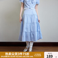 獨束大碼女裝夏少女感時(shí)尚套裝微胖mm清爽減齡襯衫+半裙兩件套 晴空藍-半身裙 2XL (尺碼：4) (尺碼：4)