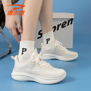 德?tīng)柣荩―EERWAY）運動(dòng)鞋女2025新款跑步減震輕便初中生夏季透氣網(wǎng)面休閑鞋 粉色 36 標準鞋碼