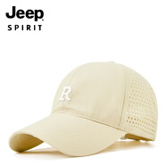 吉普（JEEP）大頭圍速干網(wǎng)眼鴨舌帽男夏季薄款遮陽防曬帽加大加深運(yùn)動(dòng)棒球帽女 卡其色R標(biāo) XL 大頭圍(58-64)頭圍較大拍